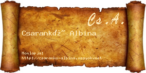 Csarankó Albina névjegykártya